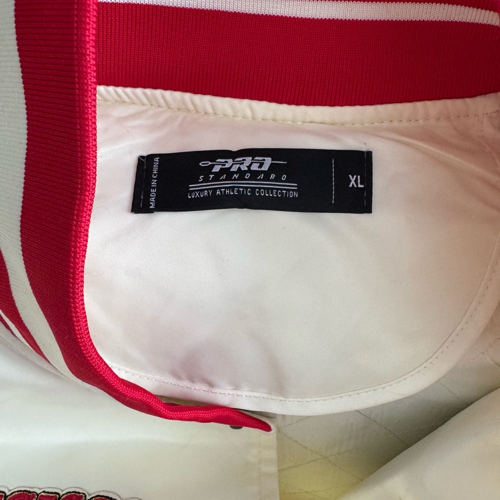 San Francisco 49ers Cream & Red Varsity Bomber Jacket - Picture 7 of 12